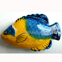 Tropical Fish Magnet Handpainted, From Albesia Wood