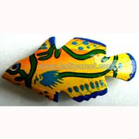 Tropical Fish Magnet Handpainted, From Albesia Wood