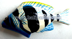 Tropical Fish Magnet Handpainted, From Albesia Wood