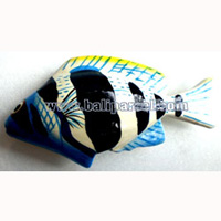Tropical Fish Magnet Handpainted, From Albesia Wood
