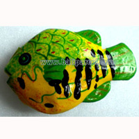 Tropical Fish Magnet Handpainted, From Albesia Wood