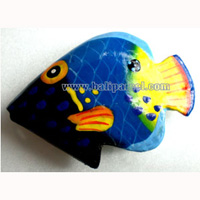 Tropical Fish Magnet Handpainted, From Albesia Wood