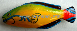 Tropical Fish Magnet Handpainted, From Albesia Wood