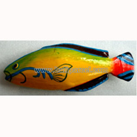 Tropical Fish Magnet Handpainted, From Albesia Wood