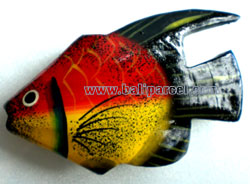Tropical Fish Magnet Handpainted, From Albesia Wood