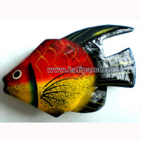 Tropical Fish Magnet Handpainted, From Albesia Wood