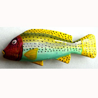 Tropical Fish Magnet Handpainted, From Albesia Wood