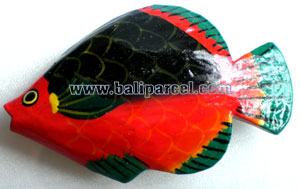 Tropical Fish Magnet Handpainted, From Albesia Wood