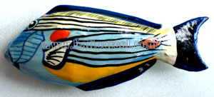 Tropical Fish Magnet Handpainted, From Albesia Wood