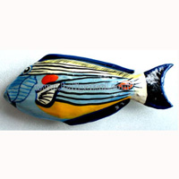 Tropical Fish Magnet Handpainted, From Albesia Wood