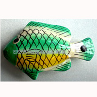 Tropical Fish Magnet Handpainted, From Albesia Wood