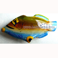 Tropical Fish Magnet Handpainted, From Albesia Wood