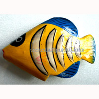 Tropical Fish Magnet Handpainted, From Albesia Wood