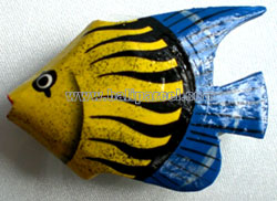 Tropical Fish Magnet Handpainted, From Albesia Wood