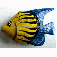 Tropical Fish Magnet Handpainted, From Albesia Wood