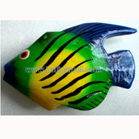 Tropical Fish Magnet Handpainted, From Albesia Wood