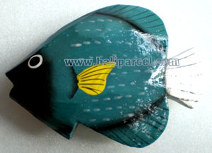 Tropical Fish Magnet Handpainted, From Albesia Wood