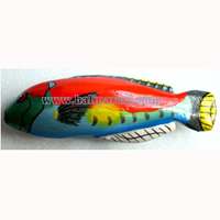 Tropical Fish Magnet Handpainted, From Albesia Wood