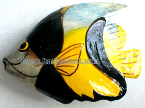 Tropical Fish Magnet Handpainted, From Albesia Wood