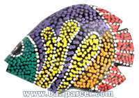 Magnet With Dot Painting, Handcarved From  Albesia Wood