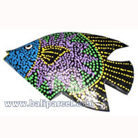 Magnet With Dot Painting, Handcarved From  Albesia Wood
