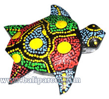 Magnet With Dot Painting, Handcarved From  Albesia Wood