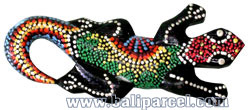 Magnet With Dot Painting, Handcarved From  Albesia Wood