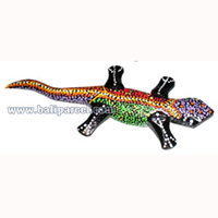 Magnet With Dot Painting, Handcarved From  Albesia Wood