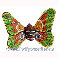 Magnet With Dot Painting, Handcarved From  Albesia Wood