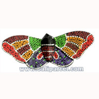 Magnet With Dot Painting, Handcarved From  Albesia Wood