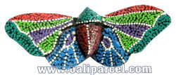 Magnet With Dot Painting, Handcarved From  Albesia Wood
