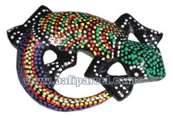 Magnet With Dot Painting, Handcarved From  Albesia Wood