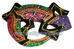 Magnet With Dot Painting, Handcarved From  Albesia Wood