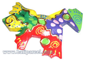 Magnet With Crazy Color, Handcarved From  Albesia Wood