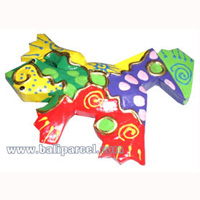 Magnet With Crazy Color, Handcarved From  Albesia Wood