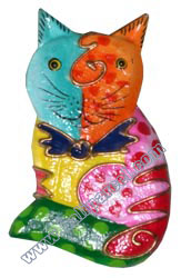 Magnet With Crazy Color, Handcarved From  Albesia Wood