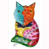 Magnet With Crazy Color, Handcarved From  Albesia Wood