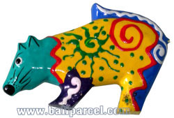 Magnet With Crazy Color, Handcarved From  Albesia Wood