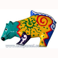 Magnet With Crazy Color, Handcarved From  Albesia Wood