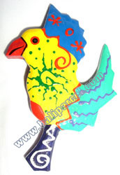 Magnet With Crazy Color, Handcarved From  Albesia Wood