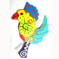Magnet With Crazy Color, Handcarved From  Albesia Wood