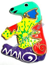 Magnet With Crazy Color, Handcarved From  Albesia Wood