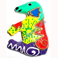 Magnet With Crazy Color, Handcarved From  Albesia Wood