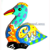 Magnet With Crazy Color, Handcarved From  Albesia Wood