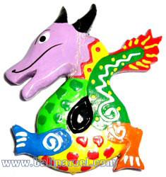 Magnet With Crazy Color, Handcarved From  Albesia Wood