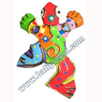 Magnet With Crazy Color, Handcarved From  Albesia Wood