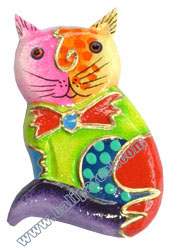 Magnet With Crazy Color, Handcarved From  Albesia Wood