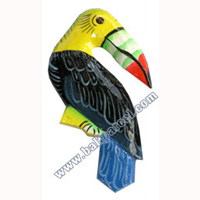 Magnet With Handpainted, Handcarved From  Albesia Wood