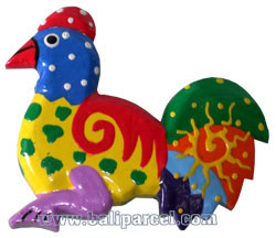 Magnet With Crazy Color, Handcarved From  Albesia Wood