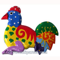 Magnet With Crazy Color, Handcarved From  Albesia Wood